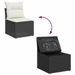 vidaXL Salon de jardin 8 Pièces avec coussins noir résine tressée