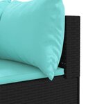 vidaXL Salon de jardin 8 Pièces avec coussins noir résine tressée