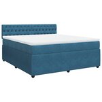 vidaXL Sommier à lattes de lit et matelas bleu 180x200 cm velours