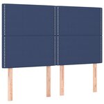 vidaXL Sommier à lattes de lit avec matelas Bleu 140x200 cm Tissu