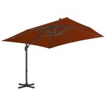 vidaXL Parasol déporté avec mât en aluminium terre cuite 300x300 cm