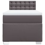 vidaXL Sommier à lattes de lit avec matelas Gris 90x200 cm Similicuir