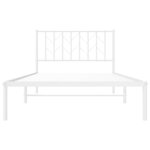 vidaXL Cadre de lit métal avec tête de lit blanc 107x203 cm