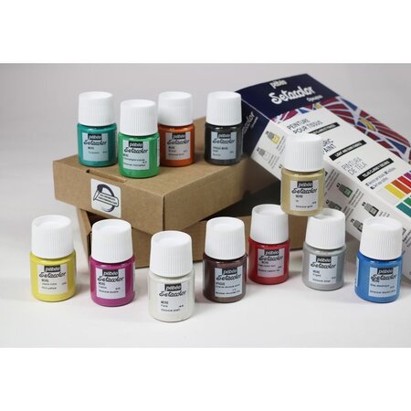 Set de 12 peintures pour tissus Setacolor - 12 x 20 ml