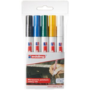 Marqueur Peinture 750 Etui de 5 Assorti 2-4 mm EDDING