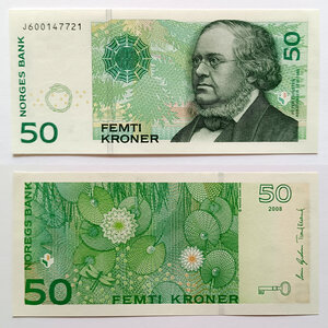 Billet de collection 50 kroner 2008 Norvege - Neuf - P46c