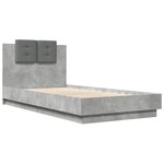 vidaXL Cadre de lit tête de lit gris béton 75x190 cm bois ingénierie