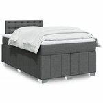 vidaXL Sommier à lattes de lit avec matelas Gris foncé 120x200cm Tissu