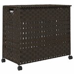 vidaXL Panier à linge avec roulettes marron foncé 66x35x60 cm