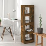 vidaXL Bibliothèque/Séparateur de pièce Chêne fumé 40x30x135 cm
