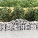 vidaXL Paniers à gabions arqués 4 Pièces 300x50x60/80 cm fer galvanisé