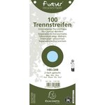 Paquet 100 Fiches Intercalaires Horizontales Unies Perforées Forever - 105x240mm - Bleu Clair - X 12 - Exacompta