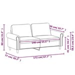 vidaXL Canapé à 2 places Bleu 140 cm Velours