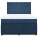 vidaXL Sommier à lattes de lit avec matelas Bleu 140x200 cm Tissu