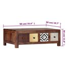 vidaXL Table basse 90x50x30 cm Bois massif