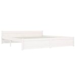 vidaXL Cadre de lit Blanc Bois massif 180x200 cm Super King