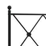 vidaXL Cadre de lit métal avec tête de lit/pied de lit noir 140x190 cm