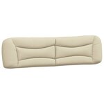 vidaXL Coussin de tête de lit crème 200 cm tissu