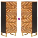 vidaXL Buffet marron et noir 40x33 5x110 cm bois massif de manguier