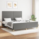vidaXL Cadre de lit avec tête de lit Gris foncé 160 x 200 cm Tissu