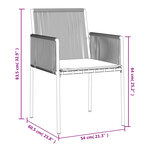 vidaXL Chaises de jardin et coussins lot de 2 noir 54x60 5x83 5 cm