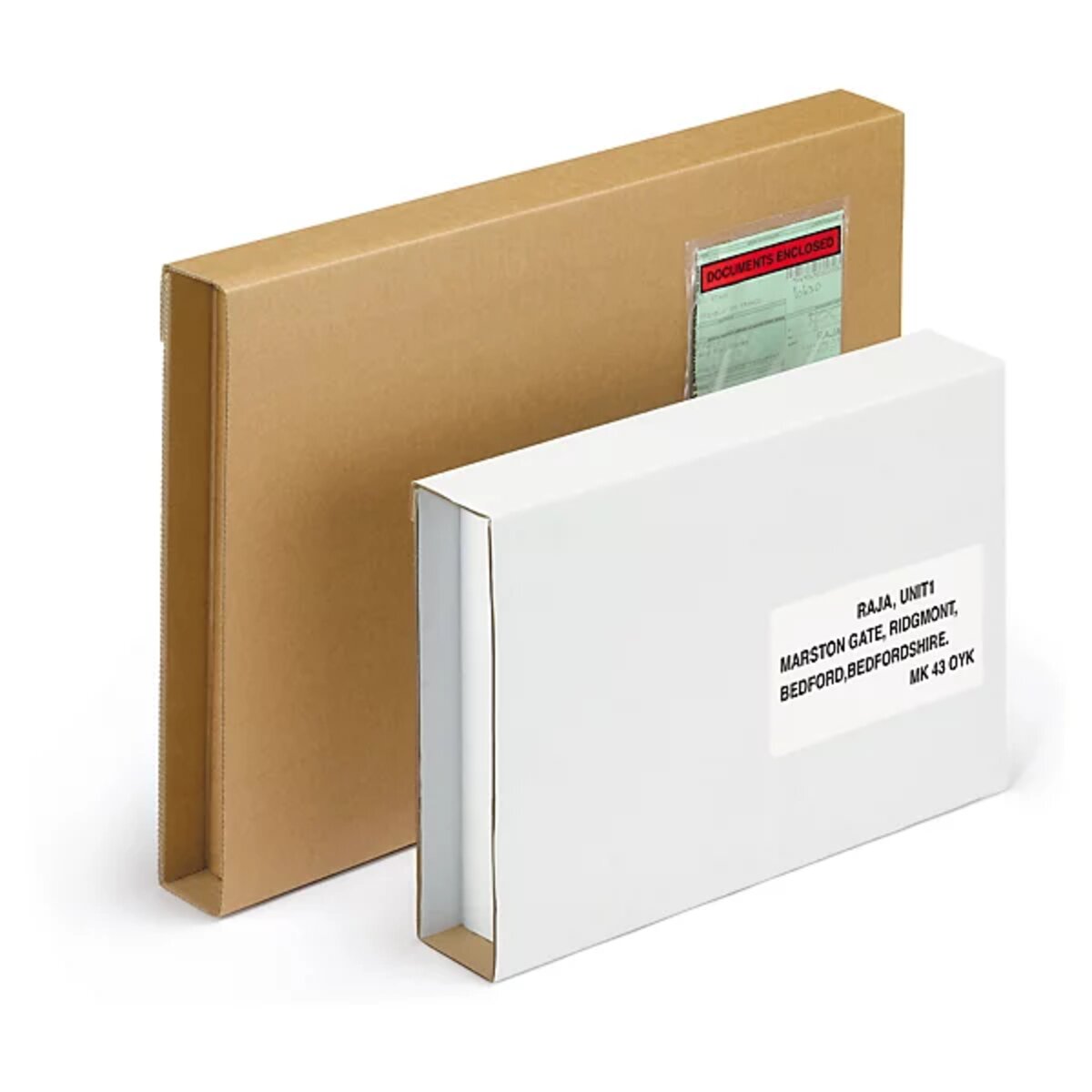 Étui emballage postal carton brun RAJA avec fermeture adhésive - 31 x 22 cm  pour format A4 cadre, tableau pas cher