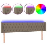 vidaXL Tête de lit à LED Taupe 203x16x78/88 cm Tissu