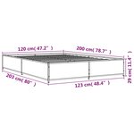 vidaXL Cadre de lit chêne sonoma 120x200 cm bois d'ingénierie et métal