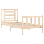 vidaXL Cadre de lit avec tête de lit 90x200 cm bois massif