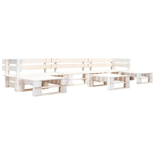 vidaXL Salon de jardin palette 6 Pièces Bois Blanc