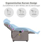 vidaXL Fauteuil inclinable de massage Taupe Tissu