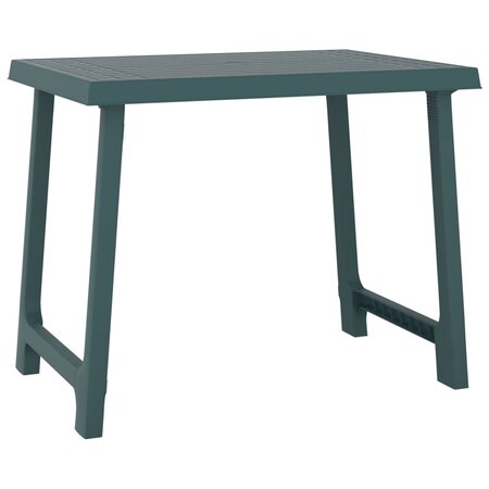 vidaXL Table de camping vert 79x56x64 cm PP aspect de bois