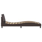 vidaXL Cadre de lit avec tête de lit Marron foncé 90x200 cm Tissu