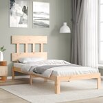 vidaXL Cadre de lit avec tête de lit 90x200 cm bois massif