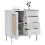 vidaXL Buffet SENJA aspect rotin blanc 80x40x80 cm bois massif de pin