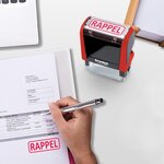 Tampon X-print 4912 Formule Commerciale Texte + Picto 'RAPPEL' Rouge TRODAT