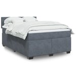 vidaXL Sommier à lattes de lit et matelas Gris foncé 160x200cm Velours
