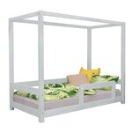 Lit cabane enfant BUNKY 90 x 190 gris clair