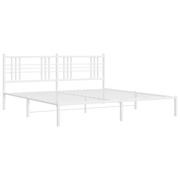 vidaXL Cadre de lit métal avec tête de lit blanc 183x213 cm