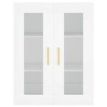 vidaXL Buffet haut Blanc 69 5x34x180 cm Bois d'ingénierie