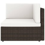 vidaXL Salon de jardin 12 Pièces avec coussins Marron Résine tressée
