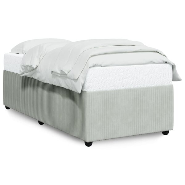 vidaXL Cadre de lit Gris clair 90x200 cm Velours