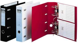 classeur double rado plast, largeur de dos 75 mm, rouge ELBA
