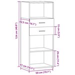 vidaXL Buffet haut sonoma gris 50x42 5x124 cm bois d'ingénierie