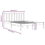 vidaXL Cadre de lit Blanc Bois de pin massif 160x200 cm