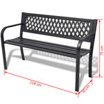 vidaXL Banc de jardin 118 cm Acier Noir