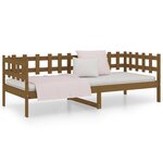 vidaXL Lit de jour Marron miel 90x200 cm Bois de pin massif