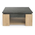 Table basse carrée AUSTIN - chêne Hamilton et Sidewalk - 80 x 80 x 37 2 cm