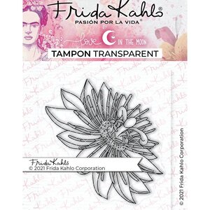 Tampon transparent - Fleur Passiflore 3 - 9 5 x 6 5 cm