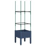 vidaXL Jardinière avec treillis bleu gris 40x40x142 5 cm PP